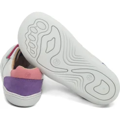 bLifestyle ~ Anurafrosch LowCut Klettschuh Nappa ~ Weiß-Rosa