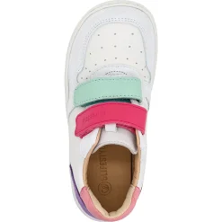 bLifestyle ~ Anurafrosch LowCut Klettschuh Nappa ~ Weiß-Rosa
