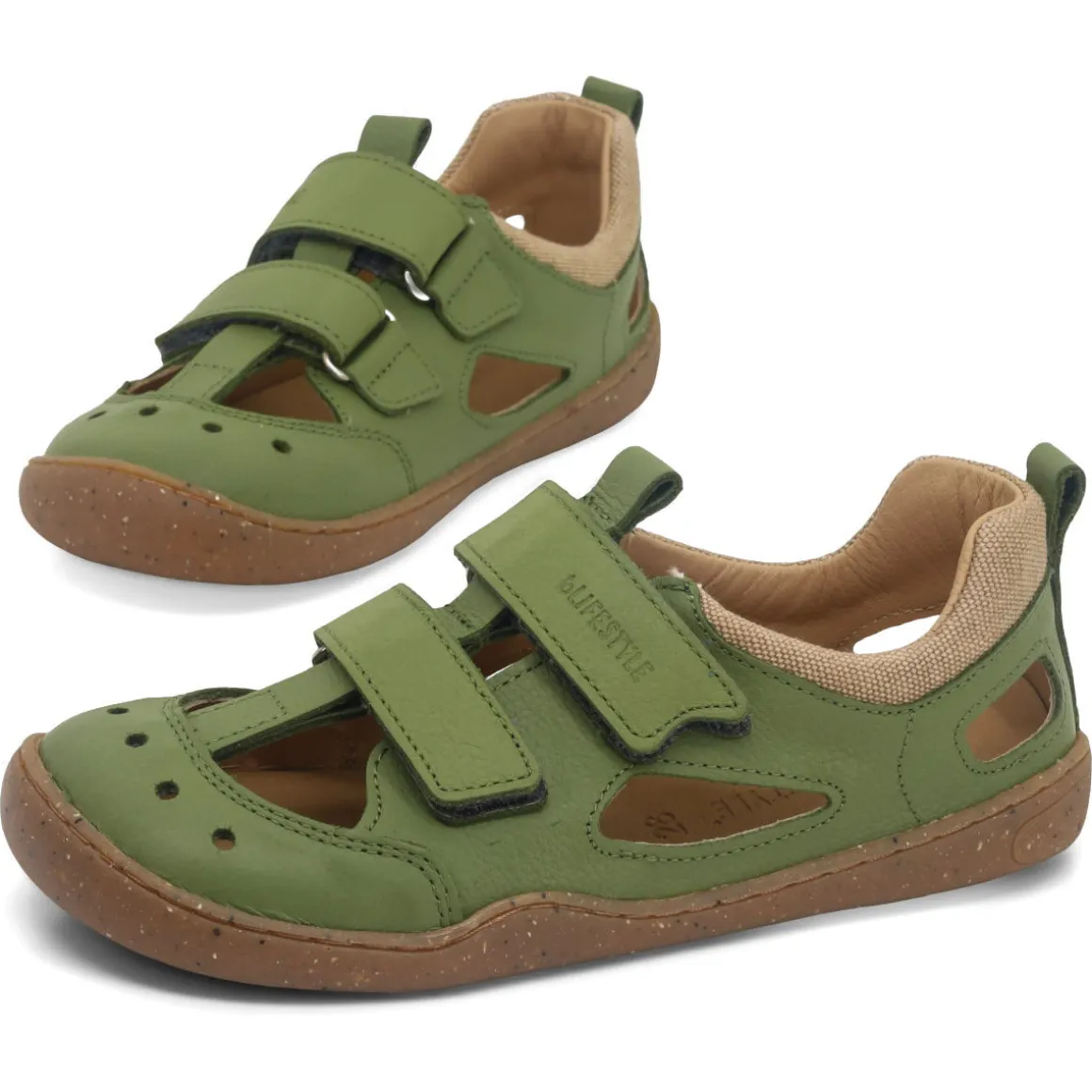 bLifestyle ~ Kammmolch Sandale Nappa ~ Moosgrün