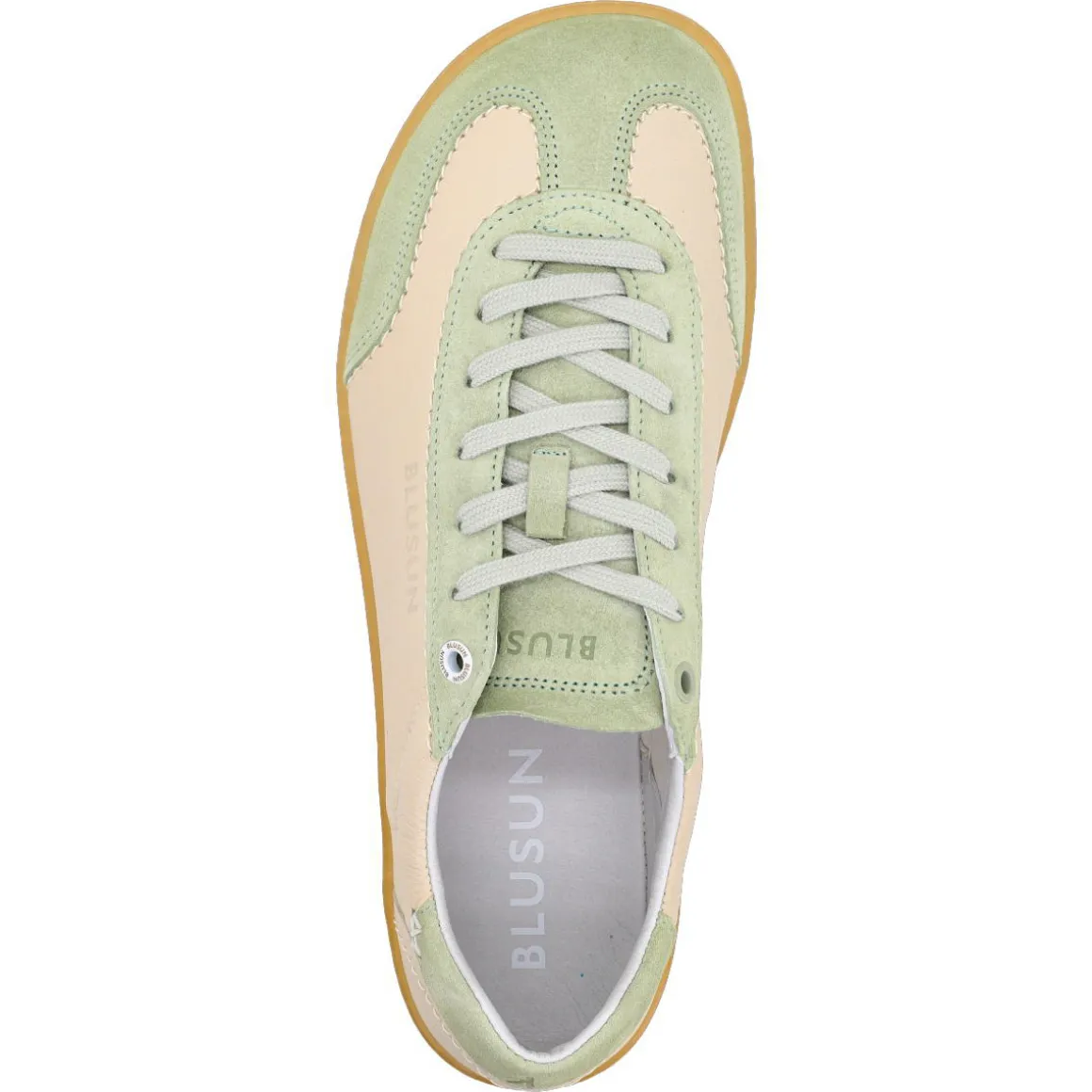 blusun ~ LowCut Leder ~ Off White & Green