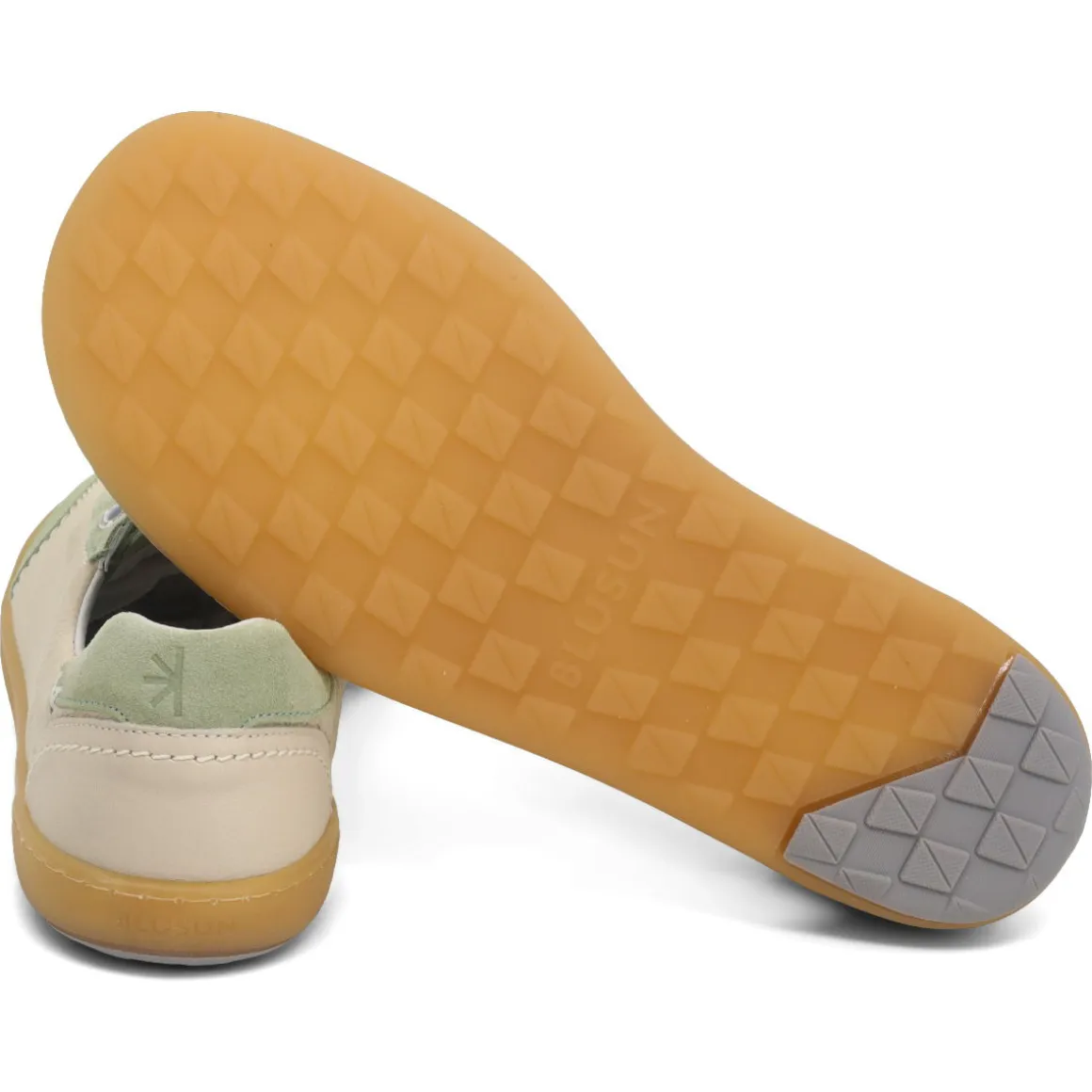 blusun ~ LowCut Leder ~ Off White & Green