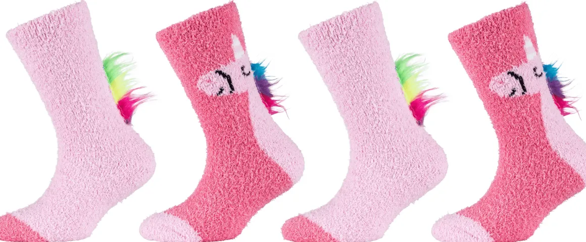 Camano kids ~ Kuschelsocke 4er Pack ~ Einhorn Pink