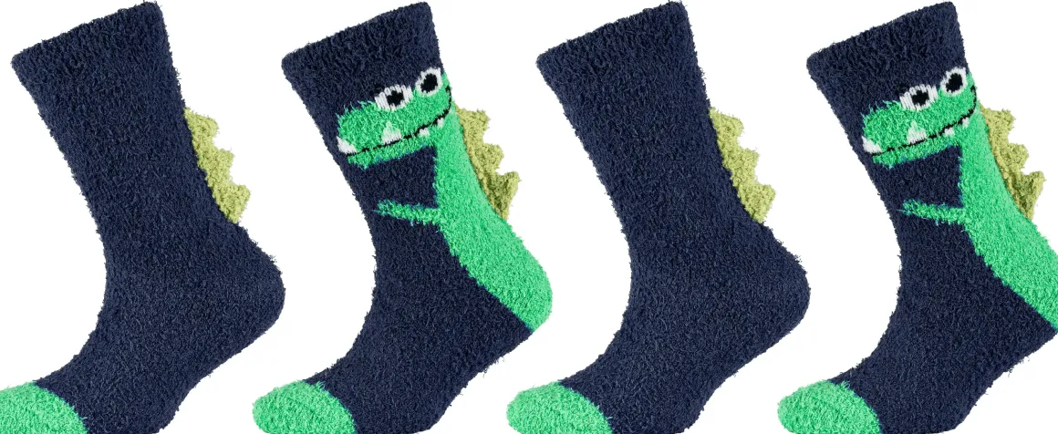 Camano kids ~ Kuschelsocke 4er Pack ~ Monster Blau
