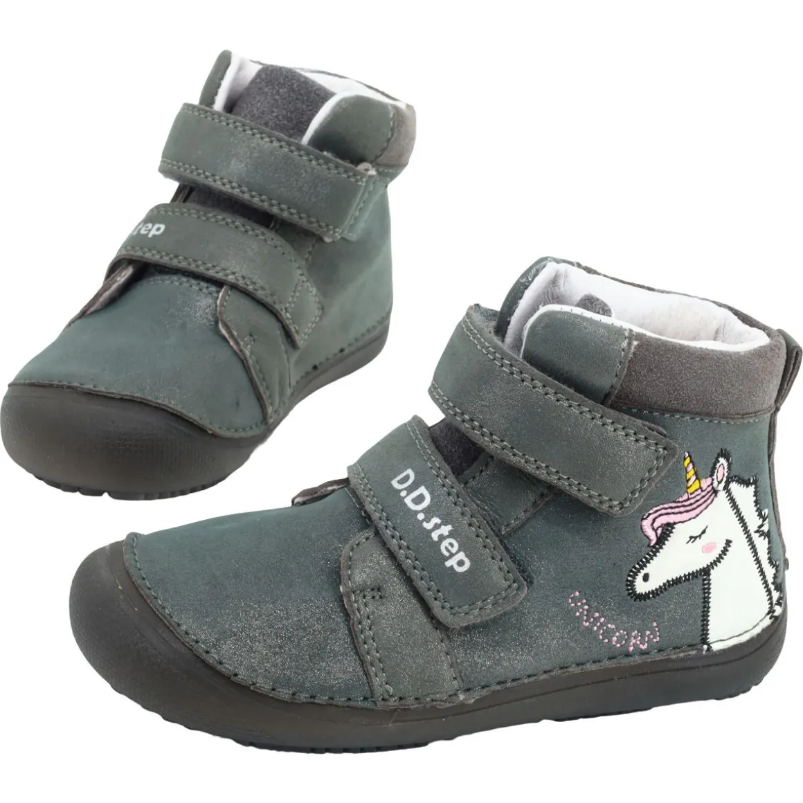 DD Step ~ HighCut Klettschuh Leder Glow in the Dark ~ Unicorn