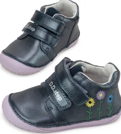DD Step ~ MidCut Klettschuh Leder ~ Purple