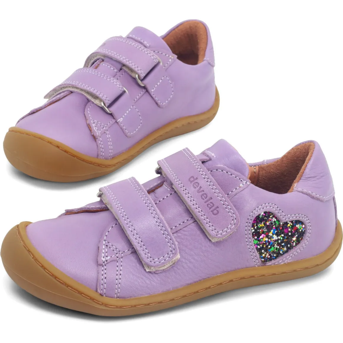 Develab ~ LowCut Leder Sneaker Klett ~ Purple