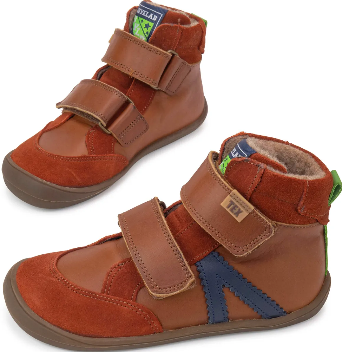 Develab ~ MidCut Klettschuh Warm + TEX ~ Cognac