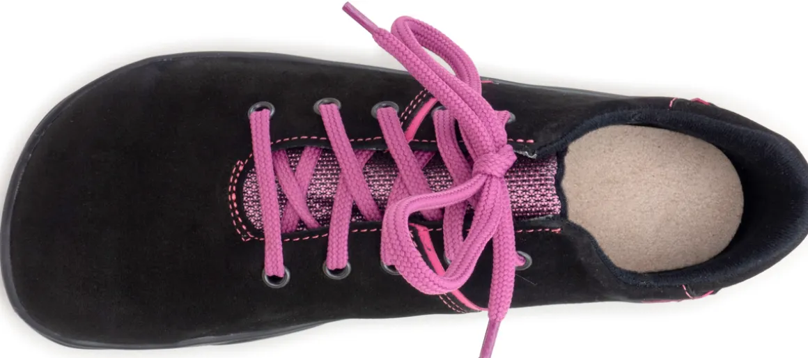 Fare Bare |vB ~ LowCut Leder Schnürer + Tex ~ Schwarz/Pink