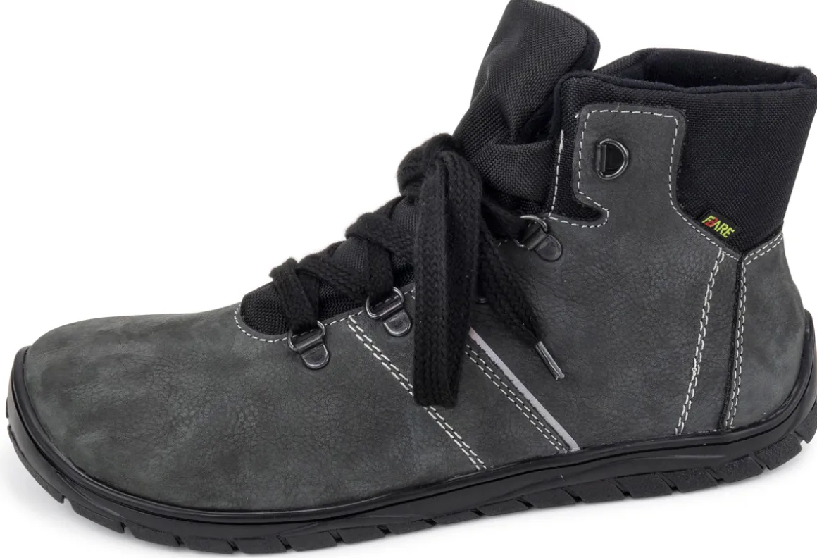Fare Bare |vB ~ MidCut Schnürer Leder + TEX ~ Grau