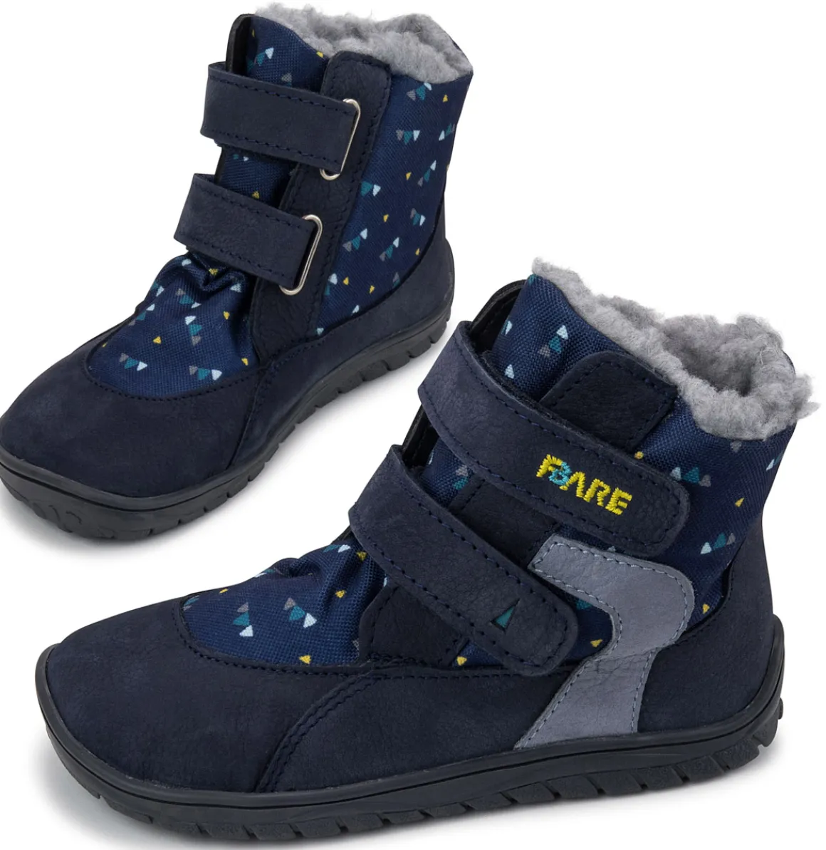 Fare Bare |vB ~ Winterstiefel Leder + Tex ~ Blau