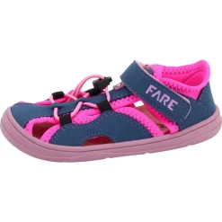 Fare Bare ~ (W) Textil Sandale ~ Blau/Pink
