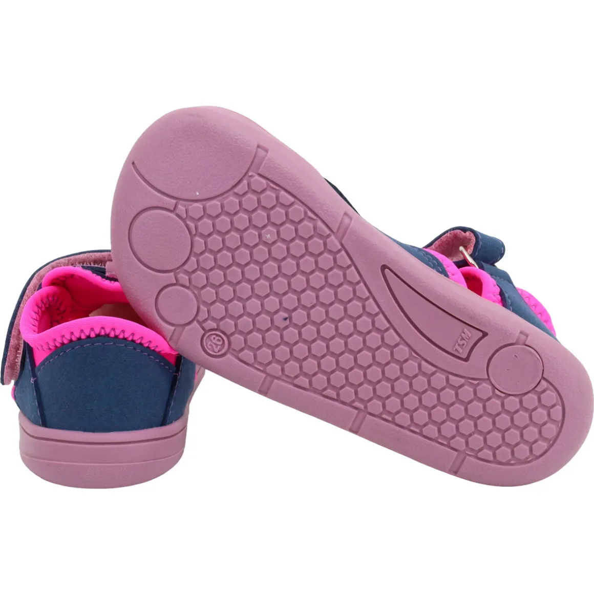 Fare Bare ~ (W) Textil Sandale ~ Blau/Pink