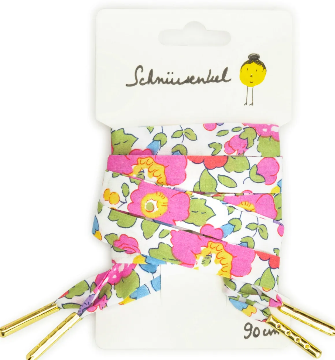 French Freluch ~ Baumwoll Schnürsenkel ~ Pink Flowers