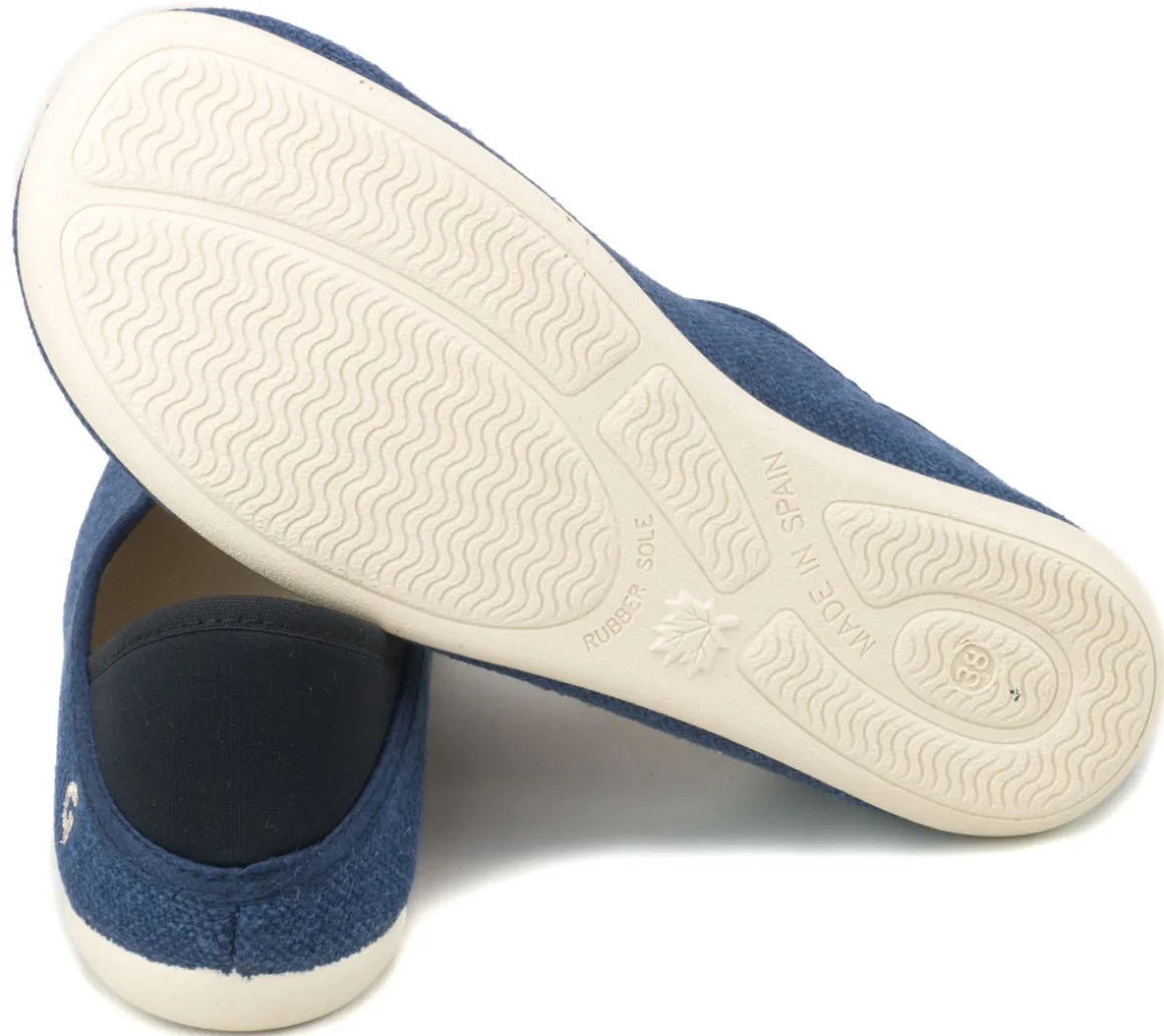 Gottstein ~ Leinen Slipper Slip-On Vegan ~ blau meliert
