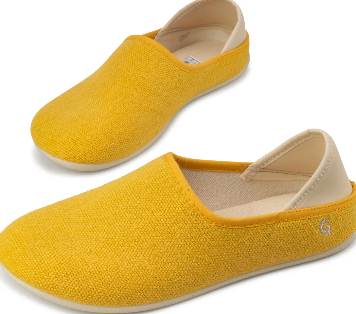 Gottstein ~ Leinen Slipper Slip-On Vegan ~ Gelb