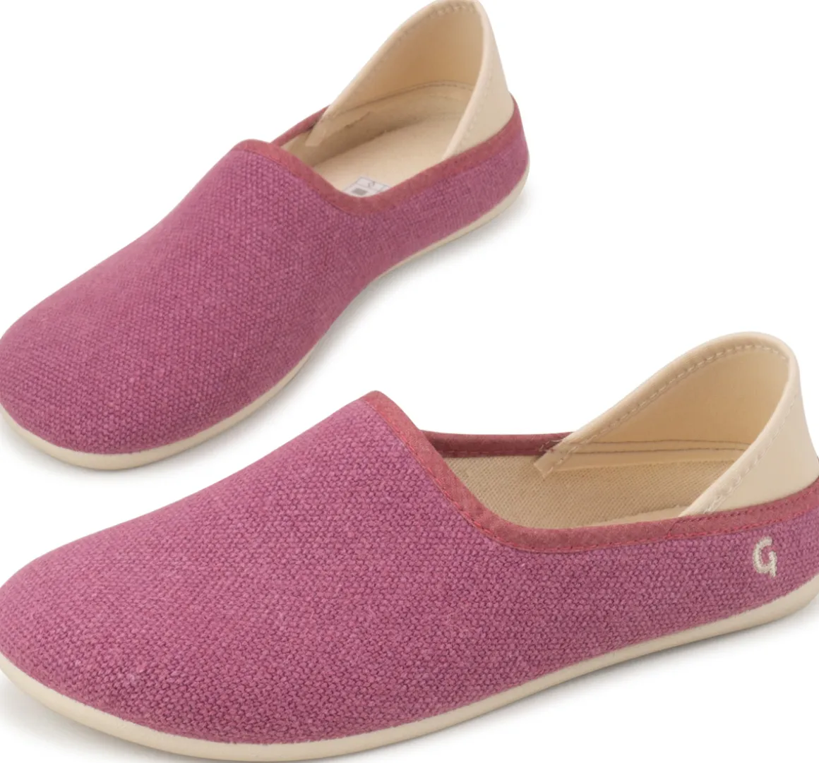 Gottstein ~ Leinen Slipper Slip-On Vegan ~ Pink