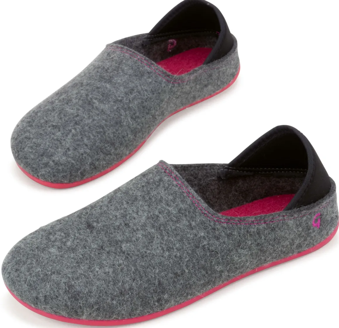Gottstein ~ Wool Slip-On ~ Grey/Raspberry