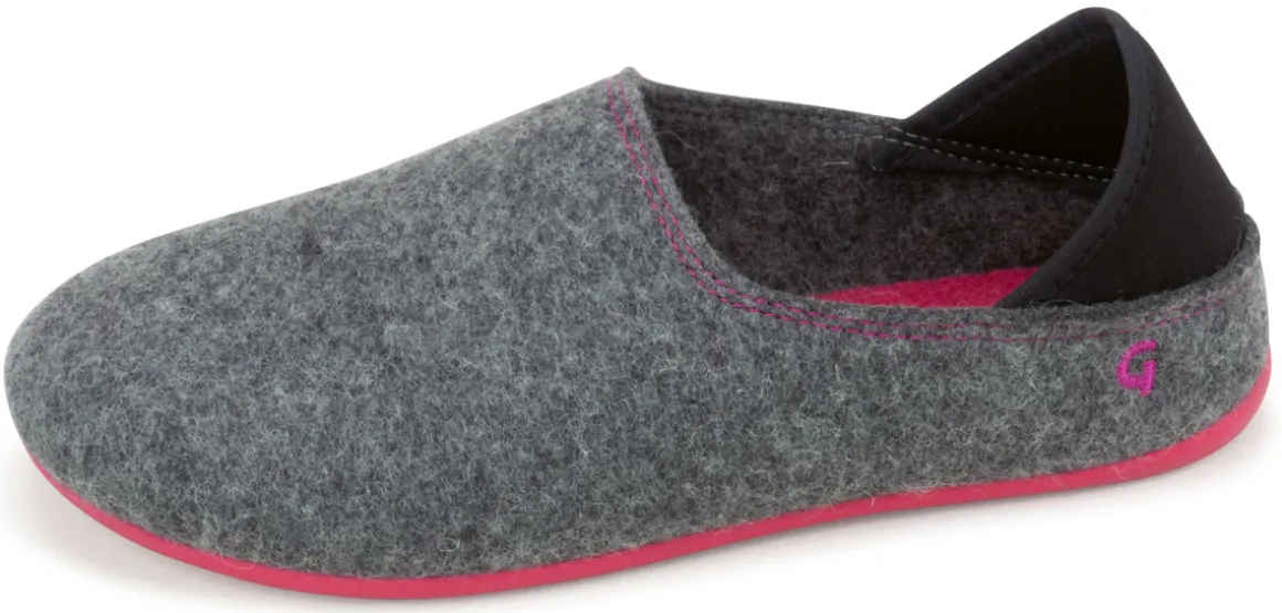 Gottstein ~ Wool Slip-On ~ Grey/Raspberry