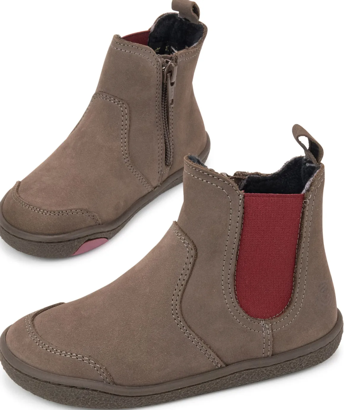 Groundies Kids ~ Everyday Chelsea GK2 ~ Taupe/Red