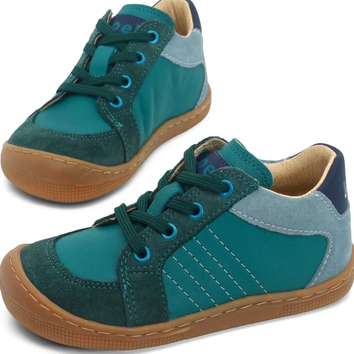 Koel bare ~ Dion Leder MidCut Schnürer ~ Turquoise