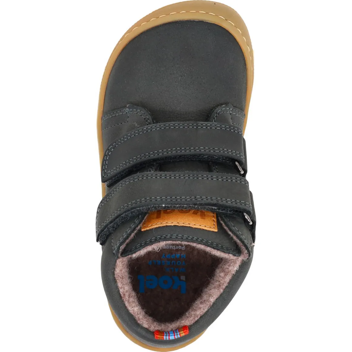 Koel bare ~ Don MidCut Klettschuh Wollfleece ~ Dark Grey