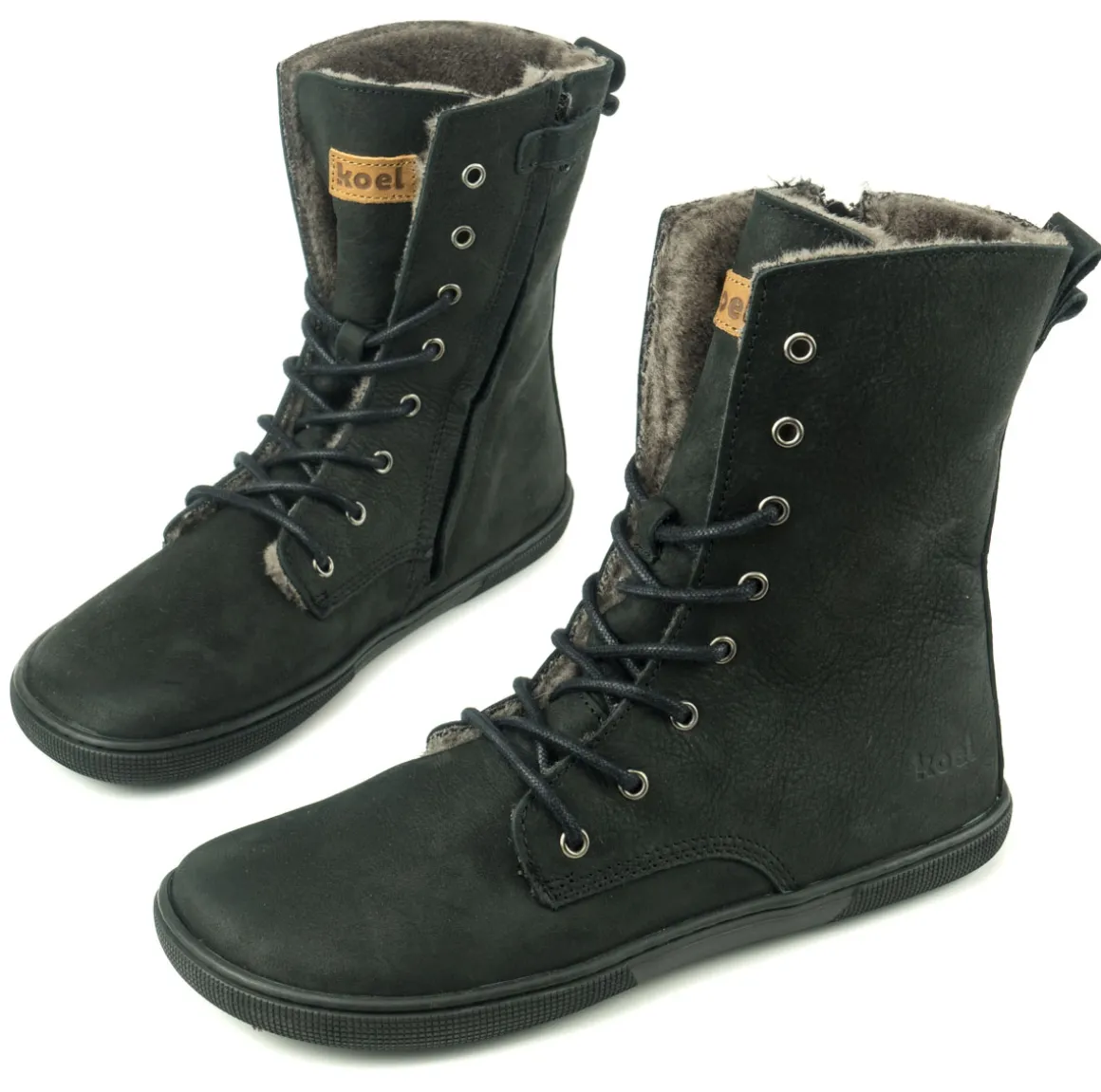 Koel bare |mid ~ Faro Schnürstiefel Winter ~ Black