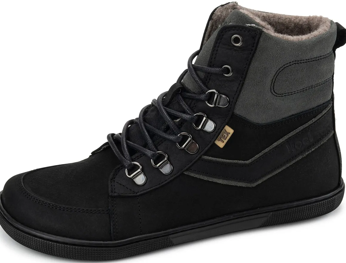 Koel bare |mid ~ Fox Leder Stiefel Wollfleece ~ Black