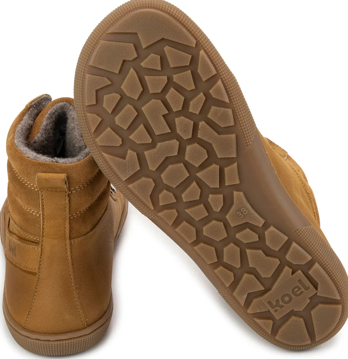 Koel bare |mid ~ Fox Leder Stiefel Wollfleece ~ Miel