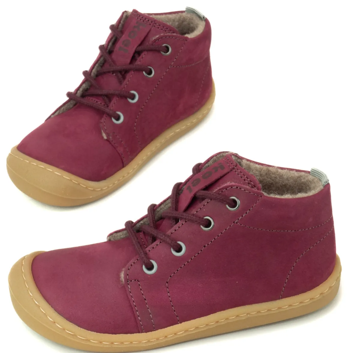 Koel classic ~ Ben MidCut Schnürschuh Wollfleece ~ Bordeaux