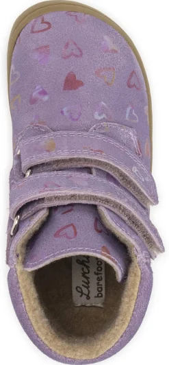 Lurchi ~ Nino HighCut Wollfleece ~ Purple Hearts