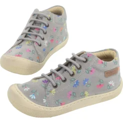 Naturino ~ Amur MidCut Schnürschuh ~ Blümchen Grau