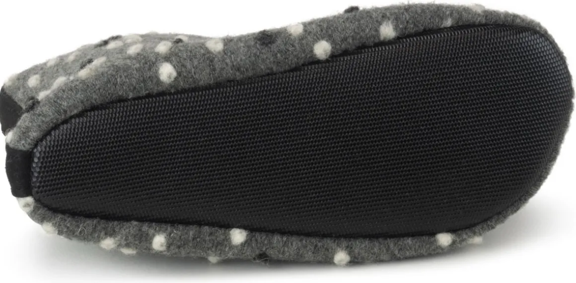 OmaKing ~ Hausschuh Wolle ~ Grey with Dots