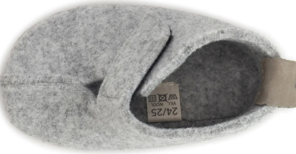 OmaKing ~ Kinder Hausschuh Wollfilz ~ Grey