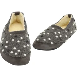 OmaKing ~ Poksa Hausschuh Wollfilz ~ Grey with Dots