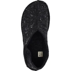 OmaKing ~ Tohkri Hausschuh Wolle ~ Black with Dots