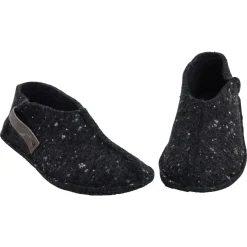 OmaKing ~ Tohkri Hausschuh Wolle ~ Black with Dots