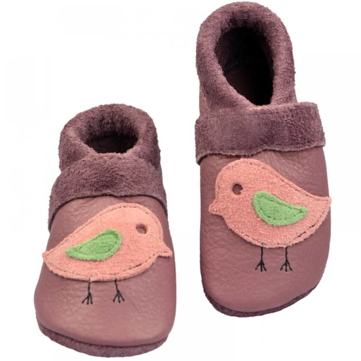 Pantolinos ~ Vogel ~ rosa/hellgrün