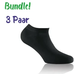 Rohner ~ Sneaker Socke Bambus 3er-Pack ~ Schwarz