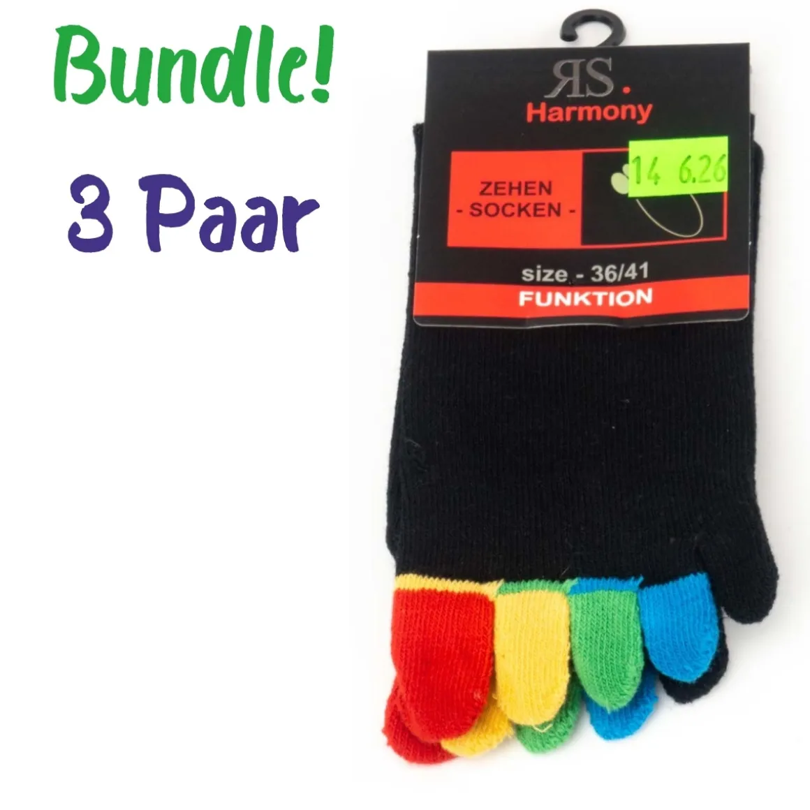 RS Harmony ~ Zehensocke 3er Pack ~ Bunte Zehen