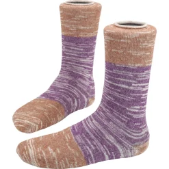 Sokkinn ~ Bio Socke Wool Blockstripe Melange ~ Wood