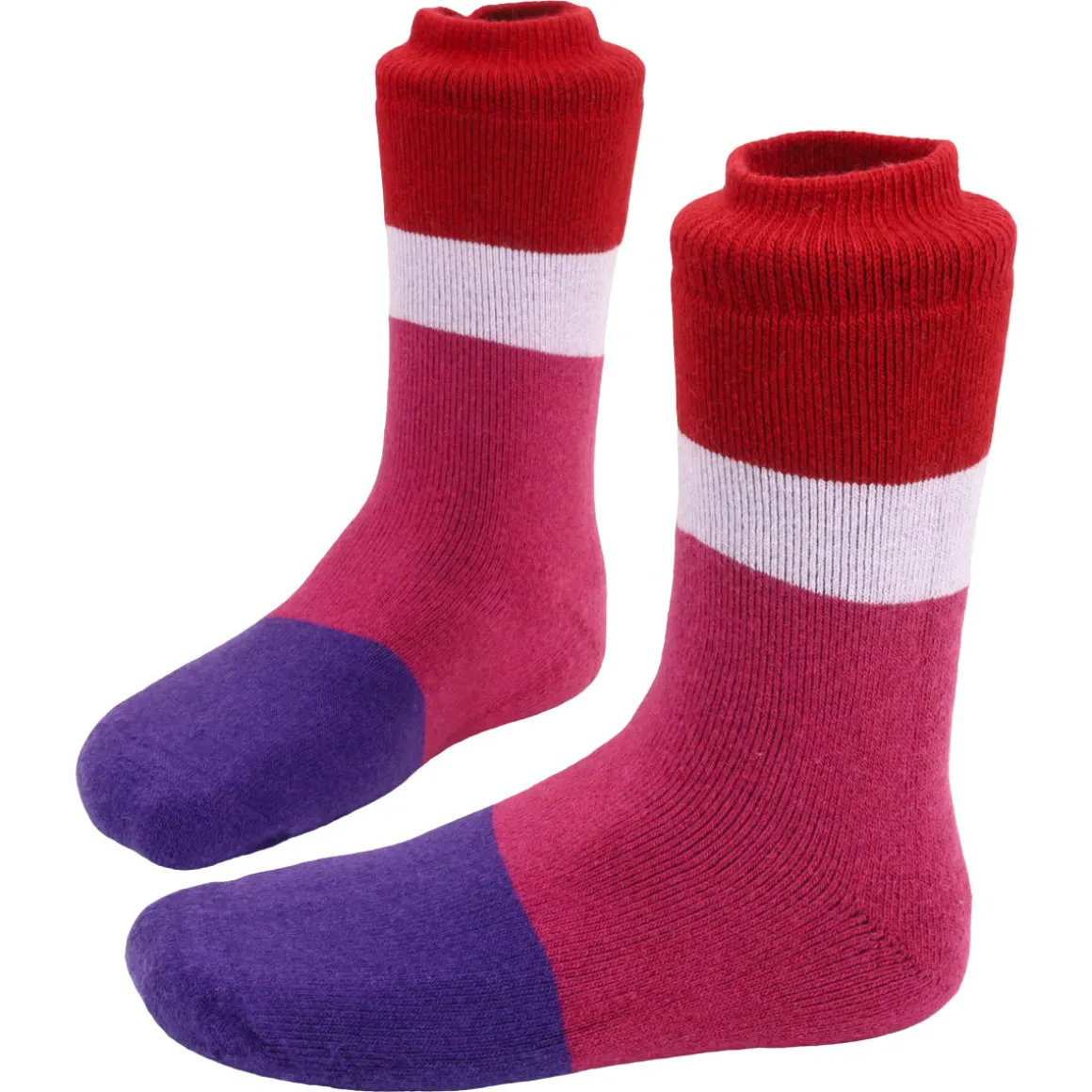 Sokkinn ~ Bio Socke Wool Plusch Stripes ~ Rosewood