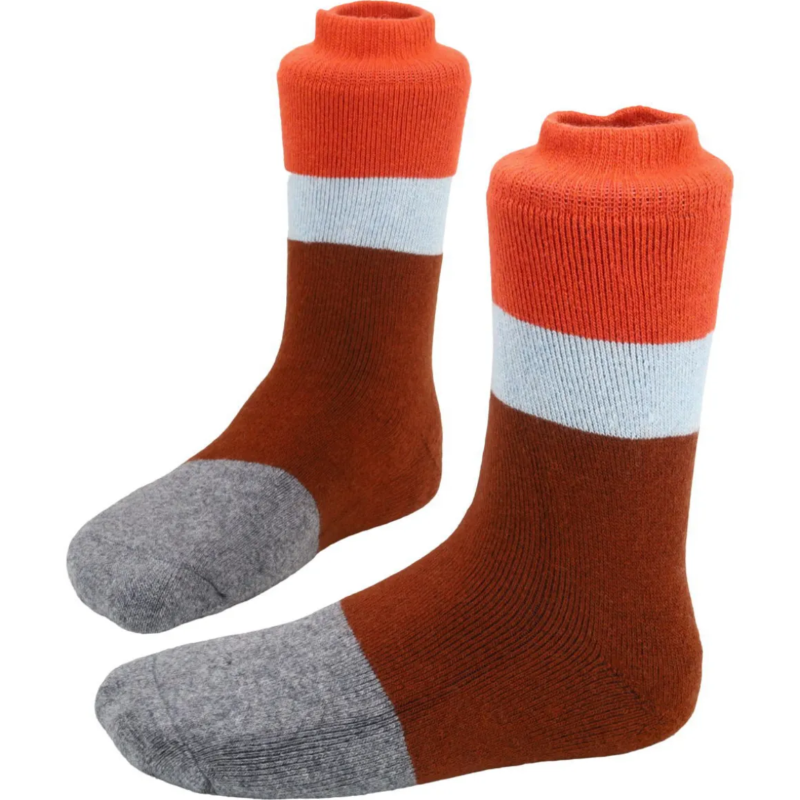 Sokkinn ~ Bio Socke Wool Plusch Stripes ~ Wood