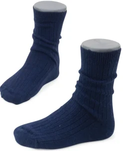 Steven kids ~ Merinowolle Socken 3er Set ~ Navy Blue gerippt