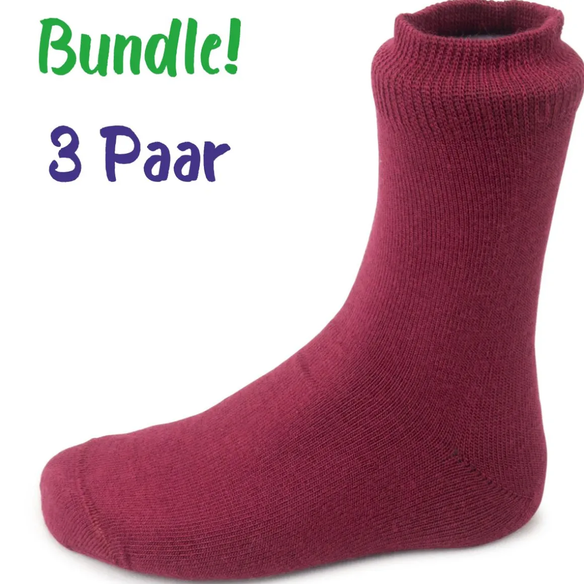 Steven kids ~ Merinowolle Socken 3er Set ~ Burgundy