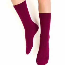 Steven kids ~ Merinowolle Socken 3er Set ~ Burgundy gerippt