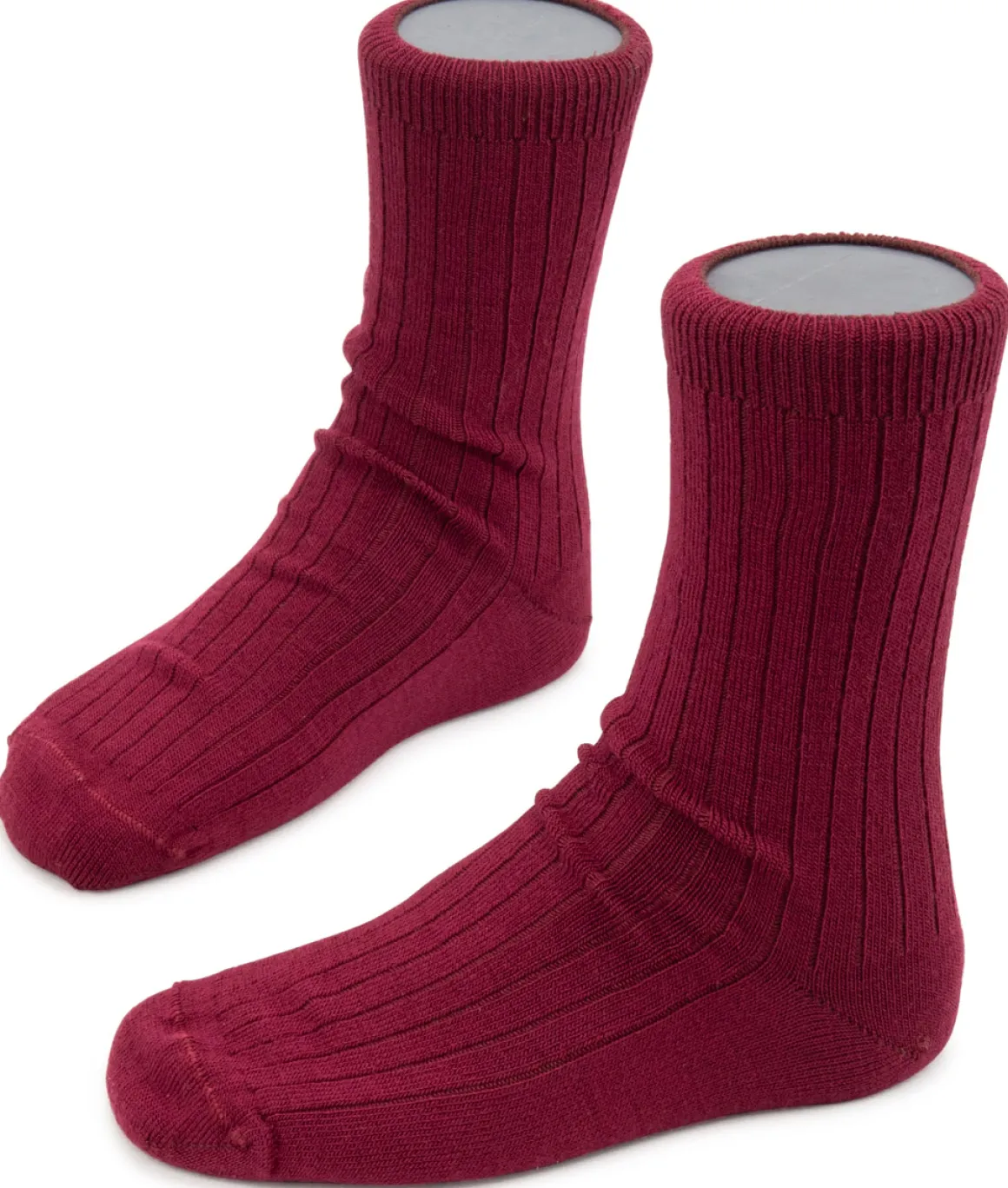Steven kids ~ Merinowolle Socken 3er Set ~ Burgundy gerippt