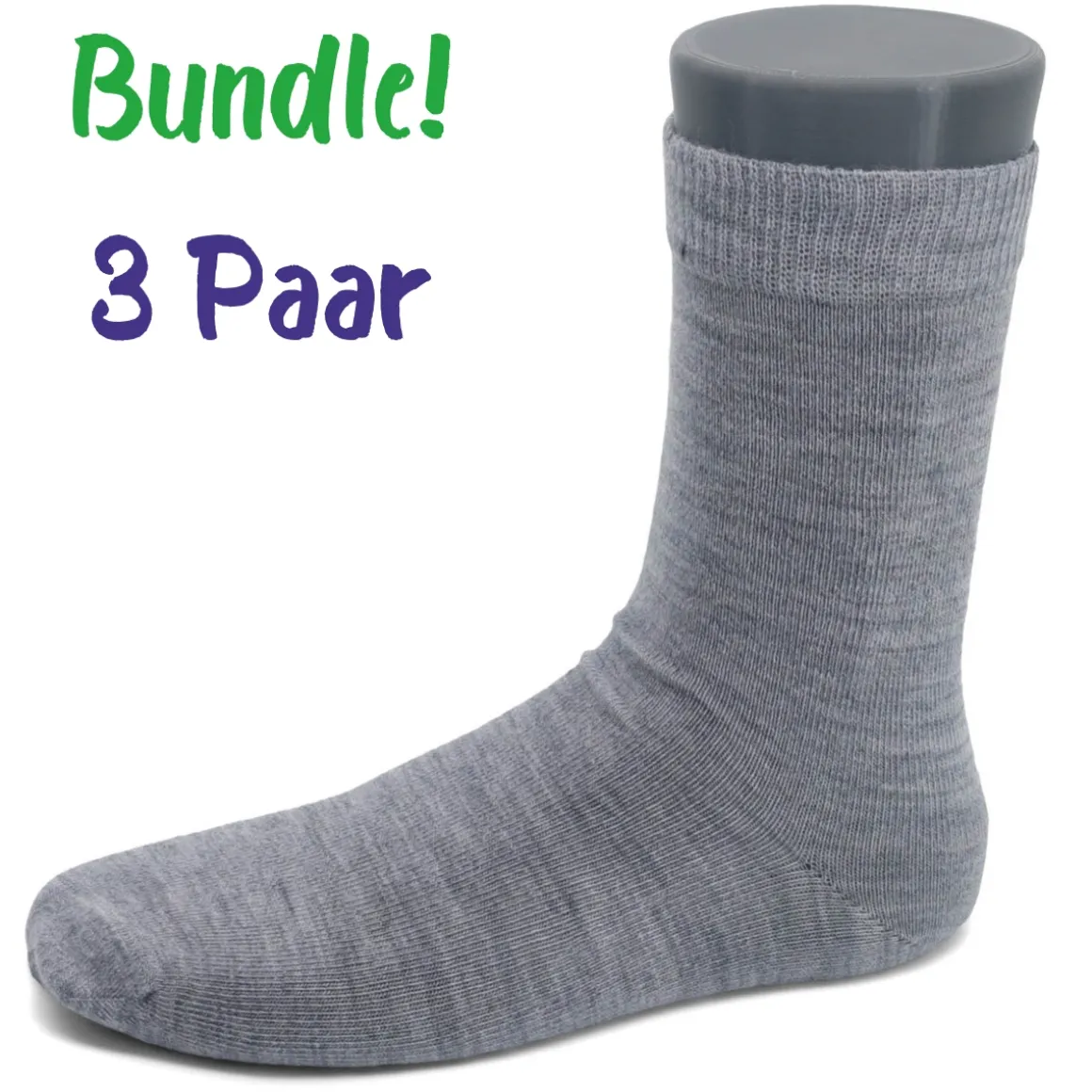 Steven ~ Merinowolle Socken 3er Set ~ Light Gray Melange