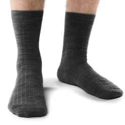 Steven ~ Merinowolle Socken 3er Set ~ Graphite Melange gerippt