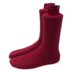 Steven ~ Merinowolle Socken 3er Set ~ Burgundy gerippt