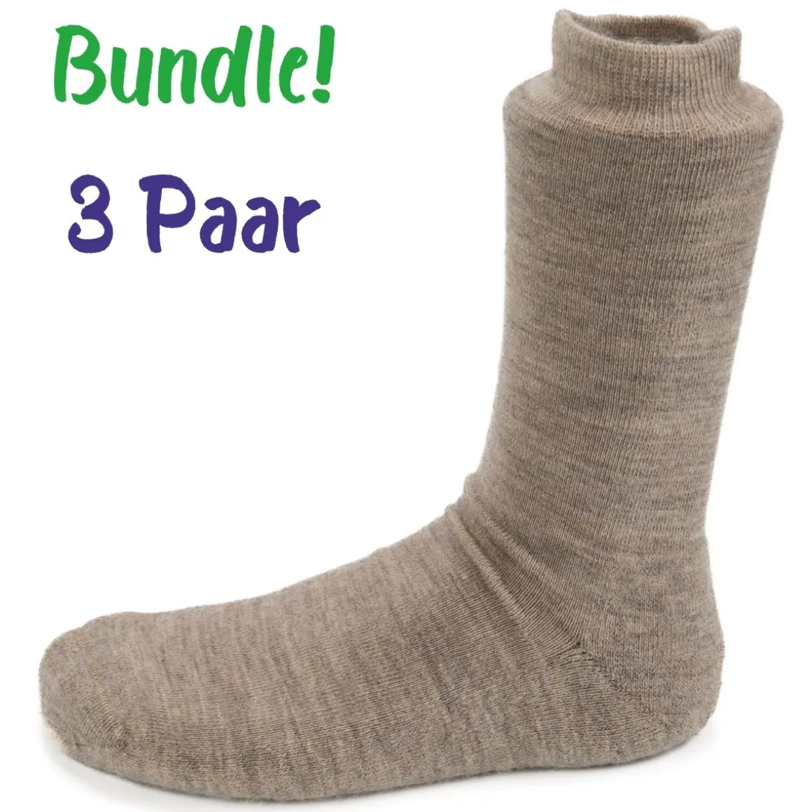 Steven ~ Merinowolle Socken Frottee 3er Set ~ Beige Melange